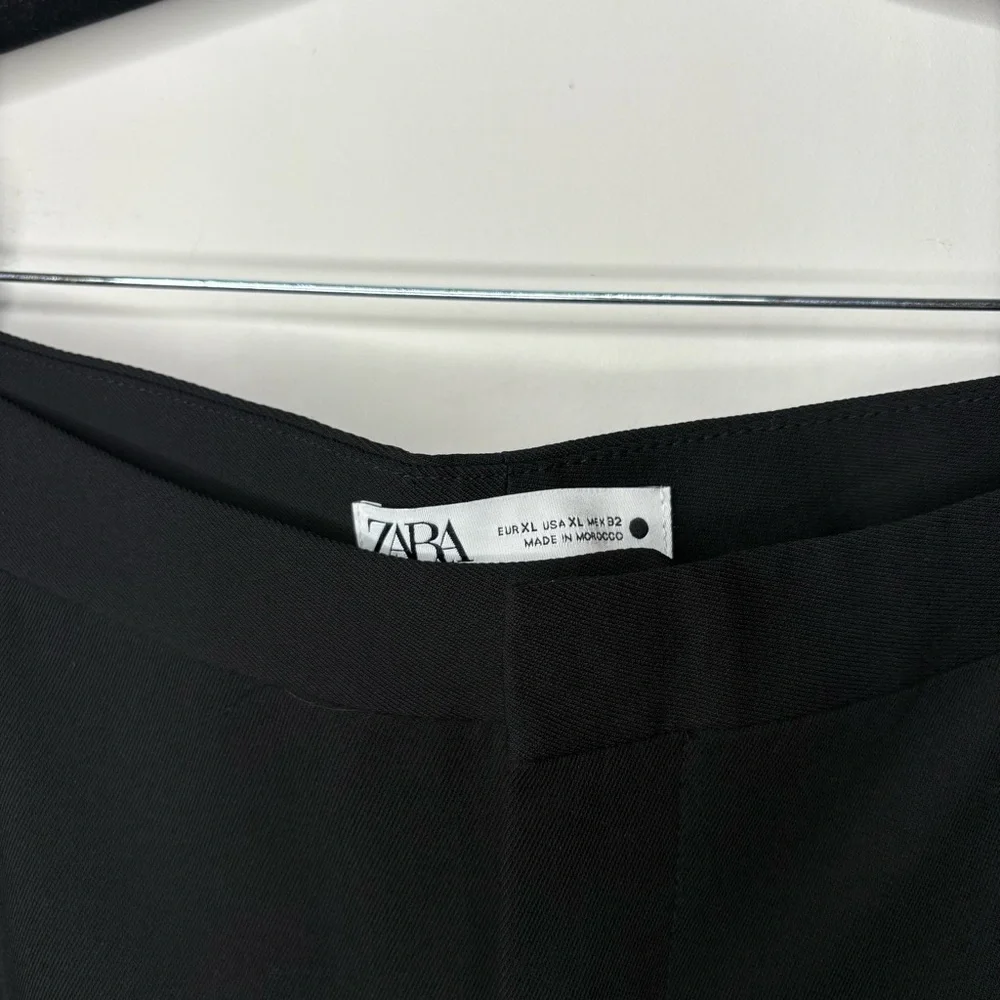Zara Black Flare Trouser Suit Pants Size XL - Picture 4 of 9